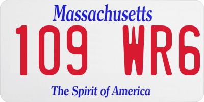 MA license plate 109WR6