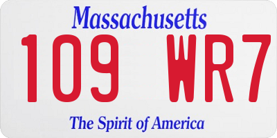 MA license plate 109WR7