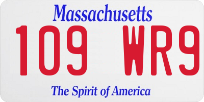 MA license plate 109WR9