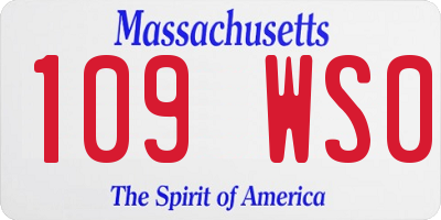 MA license plate 109WS0