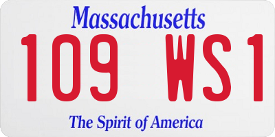 MA license plate 109WS1
