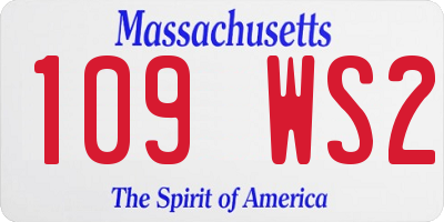 MA license plate 109WS2