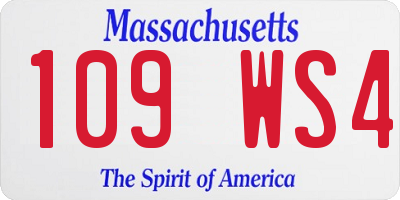 MA license plate 109WS4