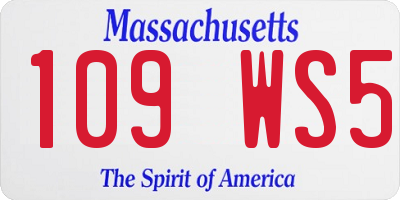 MA license plate 109WS5
