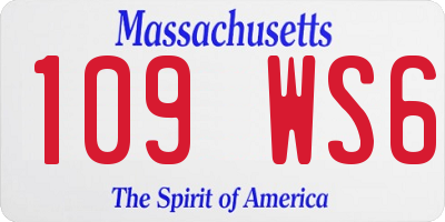 MA license plate 109WS6
