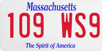 MA license plate 109WS9