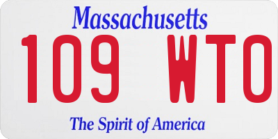 MA license plate 109WT0