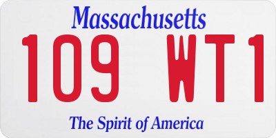 MA license plate 109WT1