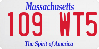 MA license plate 109WT5