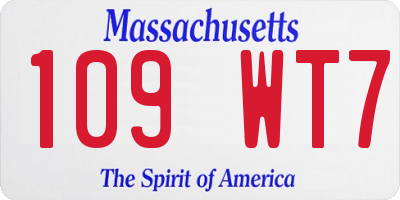MA license plate 109WT7