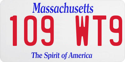 MA license plate 109WT9