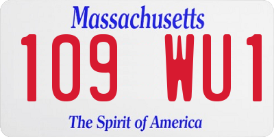 MA license plate 109WU1