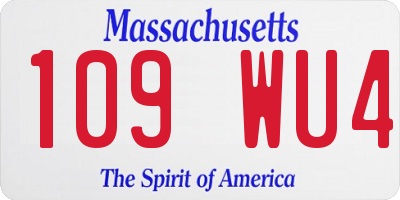 MA license plate 109WU4