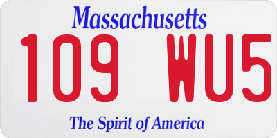 MA license plate 109WU5