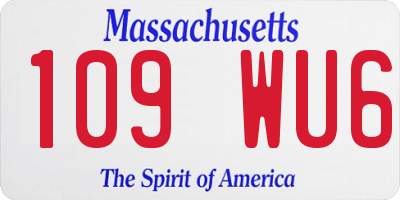 MA license plate 109WU6
