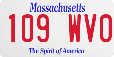 MA license plate 109WV0