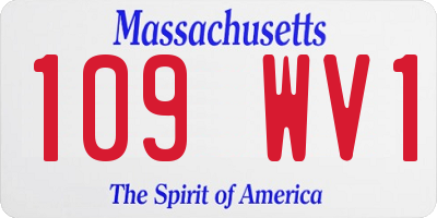 MA license plate 109WV1