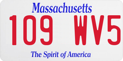 MA license plate 109WV5