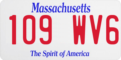 MA license plate 109WV6