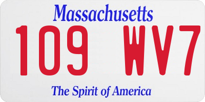 MA license plate 109WV7