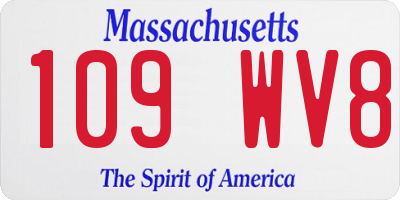 MA license plate 109WV8