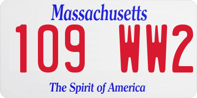 MA license plate 109WW2