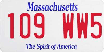 MA license plate 109WW5