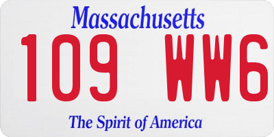 MA license plate 109WW6