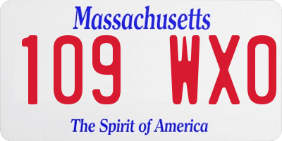 MA license plate 109WX0