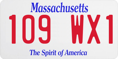 MA license plate 109WX1