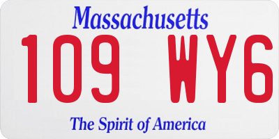 MA license plate 109WY6