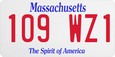 MA license plate 109WZ1