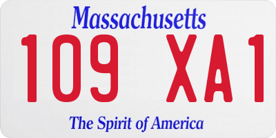MA license plate 109XA1