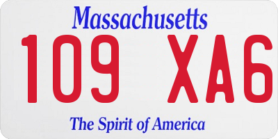 MA license plate 109XA6