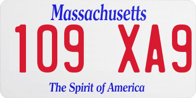MA license plate 109XA9