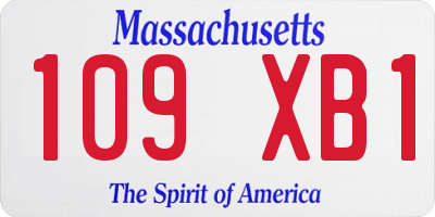 MA license plate 109XB1