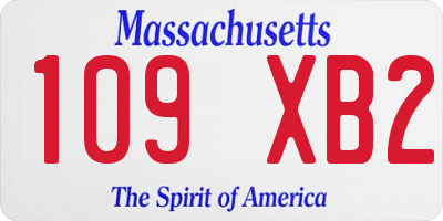 MA license plate 109XB2