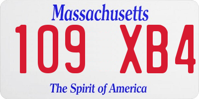 MA license plate 109XB4