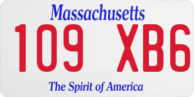 MA license plate 109XB6