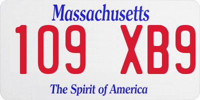 MA license plate 109XB9