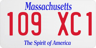 MA license plate 109XC1