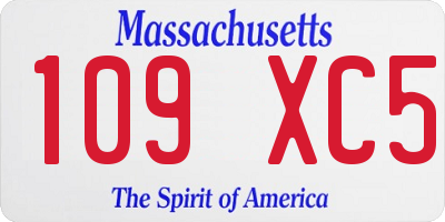 MA license plate 109XC5