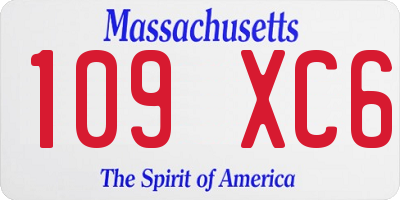 MA license plate 109XC6