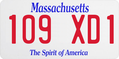 MA license plate 109XD1