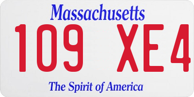 MA license plate 109XE4