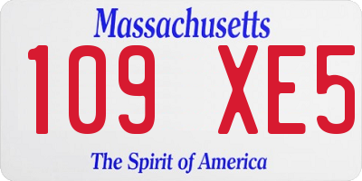 MA license plate 109XE5