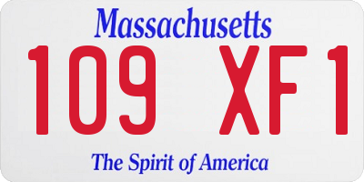 MA license plate 109XF1