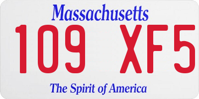 MA license plate 109XF5