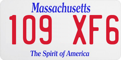 MA license plate 109XF6