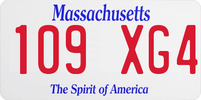 MA license plate 109XG4